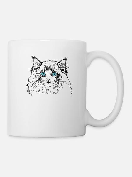 Hauskatze Ragdoll Haustier Katzenrasse - Tasse - Weiß