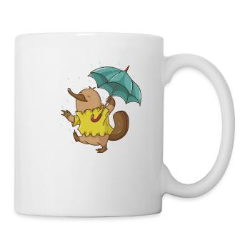 Schnabeltier mit Regenschirm im Regen Australien - Tasse - Weiß - Rechts