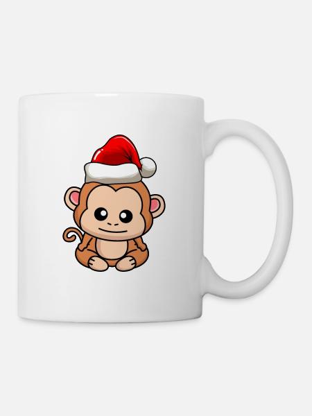 Singe Comic Christmas - Mug blanc - blanc