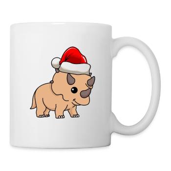 Dinosaure tricératops Noël - Mug blanc - blanc - Droite