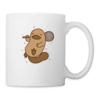 Schnabeltier spielt Badminton Australien - Tasse - Weiß - Rechts