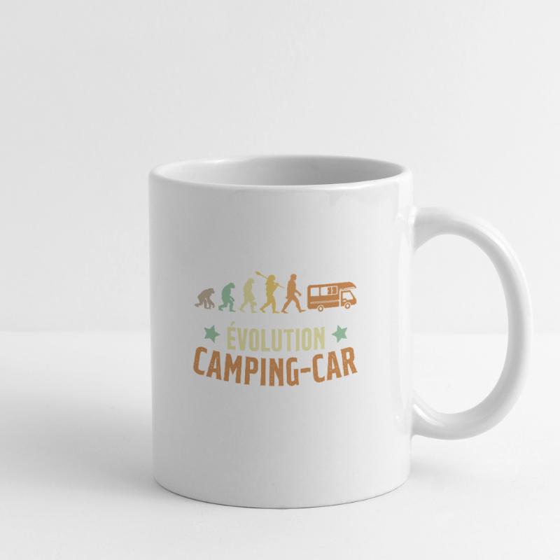 Evolution Camping Car Humor Geschenk Tasse