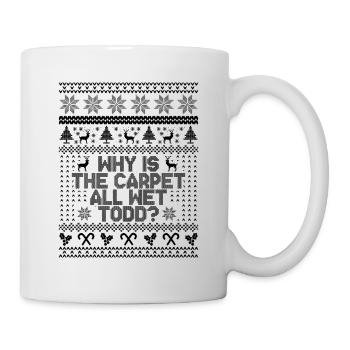 Warum ist der Teppich ganz nass Todd? - Tasse - Weiß - Rechts