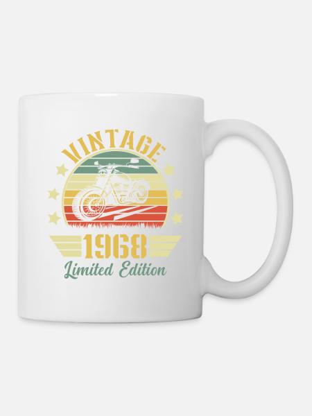 Vintage 1968 Rétro Moto Cadeau D'anniversaire - Mug blanc - blanc