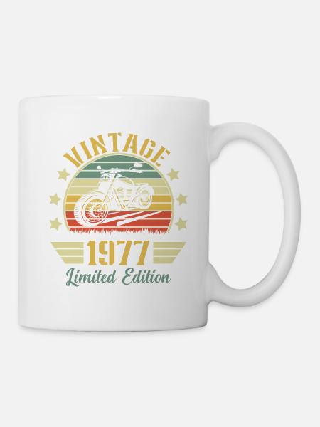 Vintage 1977 Rétro Moto Cadeau D'anniversaire - Mug blanc - blanc