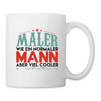 maler aber viel cooler ! - Tasse - Weiß - Rechts