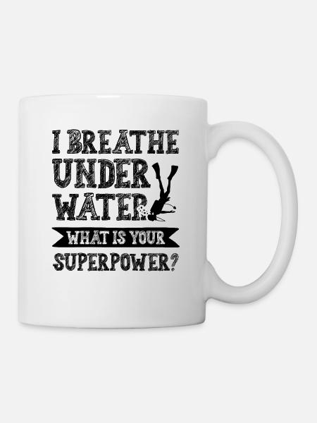tauchen superpower - Tasse - Weiß