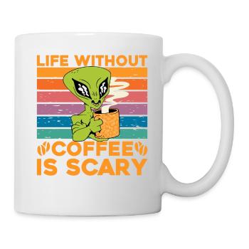 La vie sans café est effrayante - Mug blanc - blanc - Droite