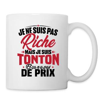 Je ne suis pas riche mais je suis tonton - Mug blanc - blanc - Droite