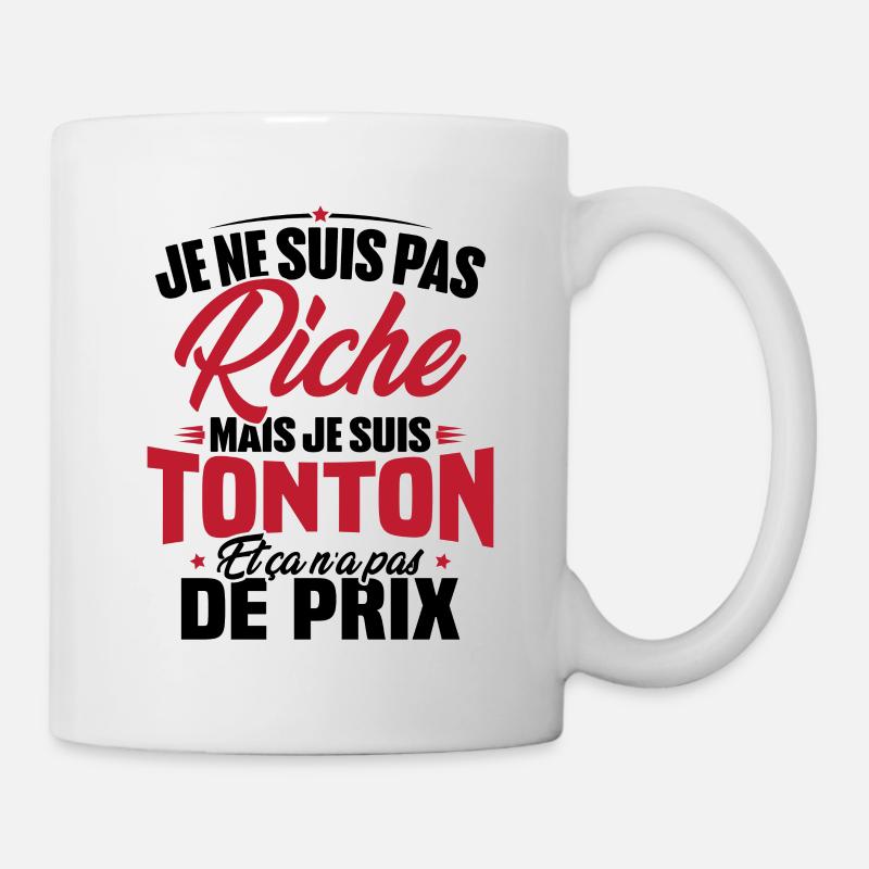 Je ne suis pas riche mais je suis tonton - Mug blanc - blanc