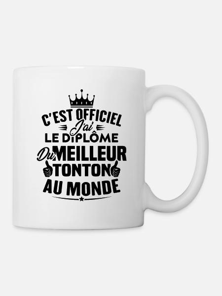J'ai le diplôme du meilleur tonton au monde - Mug blanc - blanc