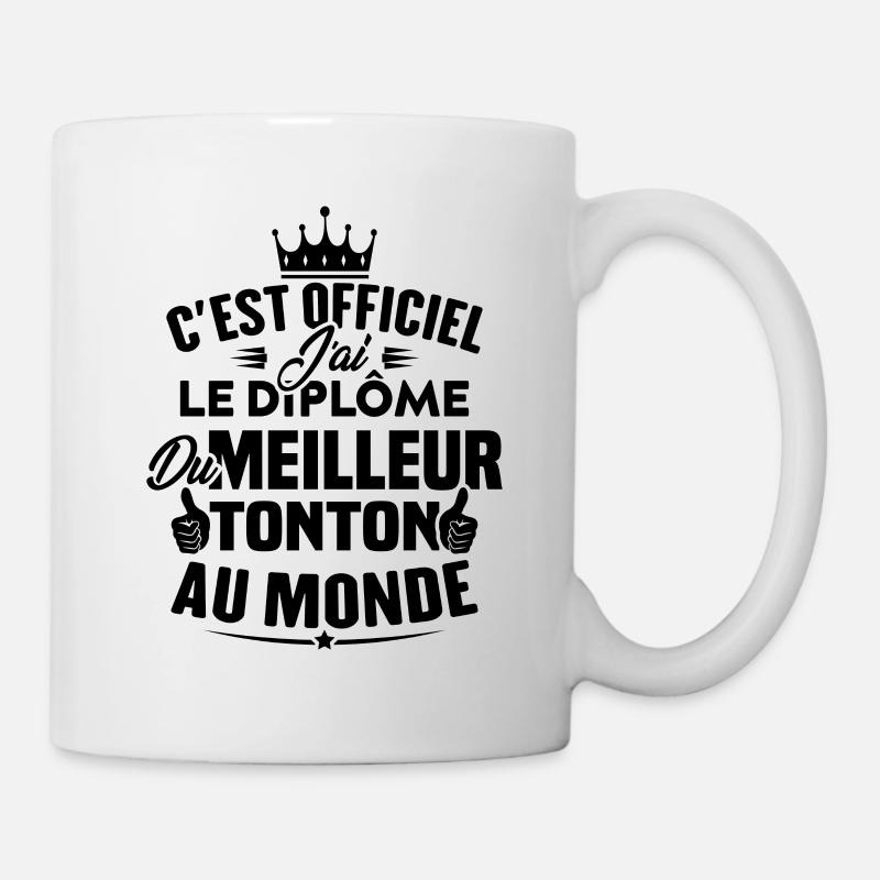 J'ai le diplôme du meilleur tonton au monde - Mug blanc - blanc