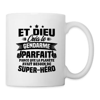 Et dieu créa le gendarme parfait - Cadeau humour - Mug blanc - blanc - Droite