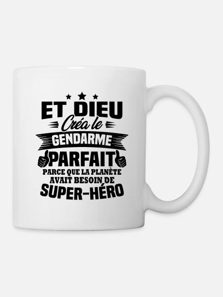 Et dieu créa le gendarme parfait - Cadeau humour - Mug blanc - blanc