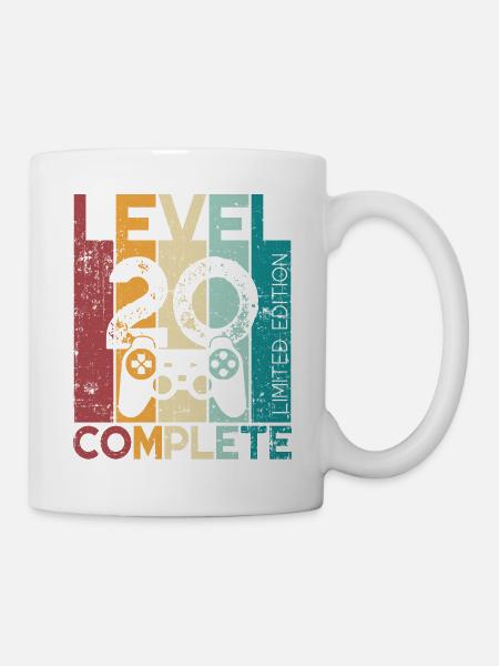 20 Geburtstag Level 20 Complete 20 Jahre Geschenk - Tasse - Weiß