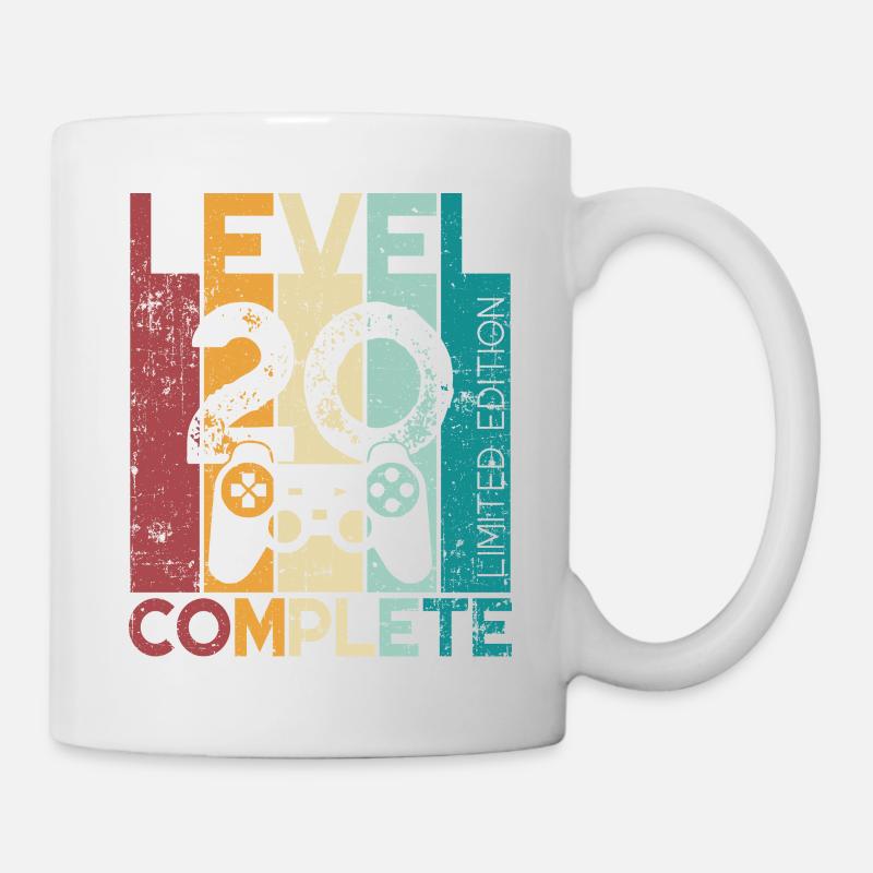 20 Geburtstag Level 20 Complete 20 Jahre Geschenk - Tasse - Weiß