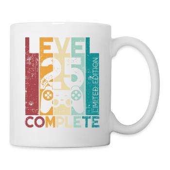 25 Geburtstag Level 25 Complete 25 Jahre Geschenk - Tasse - Weiß - Rechts