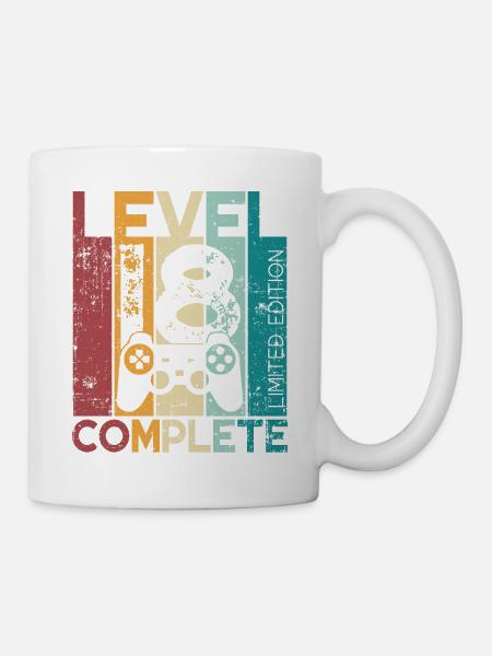 18 Geburtstag Level 18 Complete 18 Jahre Geschenk - Tasse - Weiß