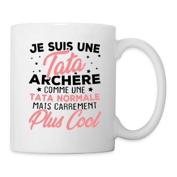 Je suis une tata archère - Mug blanc - blanc - Droite