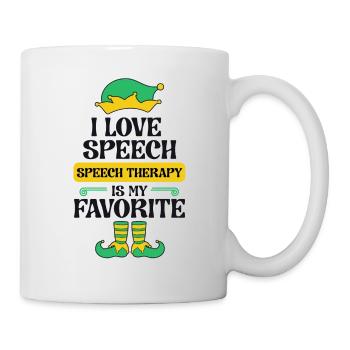 Speech Therapy Elf Christmas School Therapist SLP - Mug - white - Right