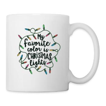 Meine Lieblingsfarbe ist Weihnachtsbeleuchtung Weihnachten - Tasse - Weiß - Rechts