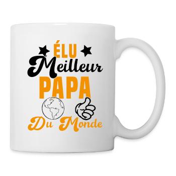 Élu Meilleur Papa Du Monde Fête Des Pères - Mug blanc - blanc - Droite