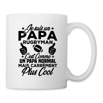 Je suis un papa rugbyman - Mug blanc - blanc - Droite
