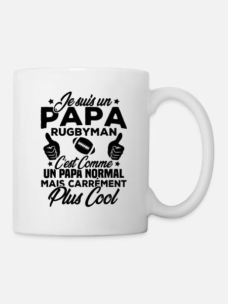 Je suis un papa rugbyman - Mug blanc - blanc