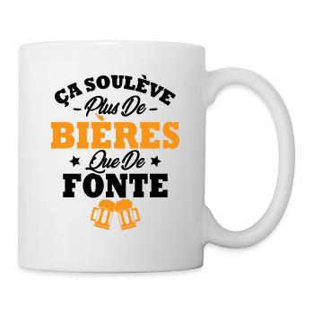 Ça soulève plus de bières que de fonte - Mug blanc - blanc - Droite