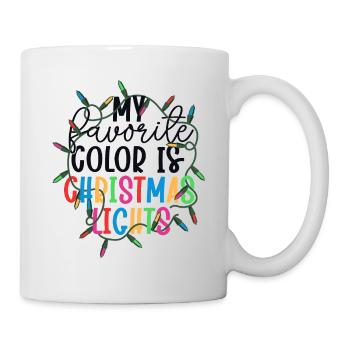 Meine Lieblingsfarbe ist Weihnachtsbeleuchtung Weihnachten - Tasse - Weiß - Rechts