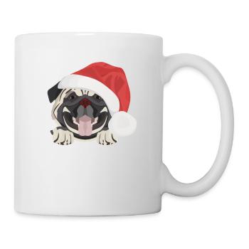 Mops Frohe Weihnachten - Tasse - Weiß - Rechts