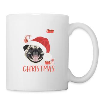 Mops Frohe Weihnachten - Tasse - Weiß - Rechts