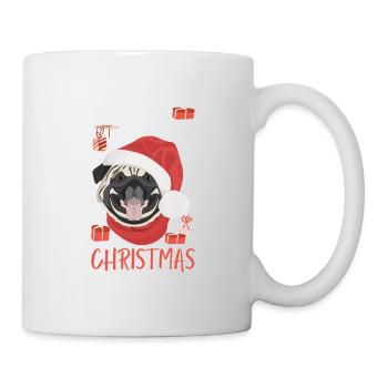 Mops Frohe Weihnachten - Tasse - Weiß - Rechts