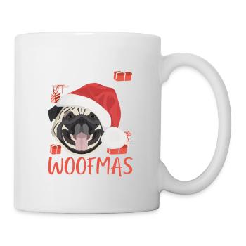 Mops Frohe Weihnachten - Tasse - Weiß - Rechts