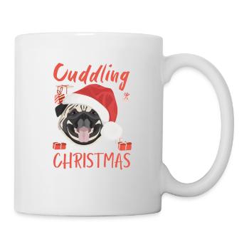 Mops Frohe Weihnachten - Tasse - Weiß - Rechts