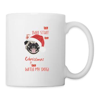 Mops Frohe Weihnachten - Tasse - Weiß - Rechts