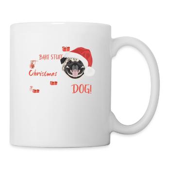 Mops Frohe Weihnachten - Tasse - Weiß - Rechts