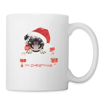 Mops Weihnachtsmarkt - Tasse - Weiß - Rechts