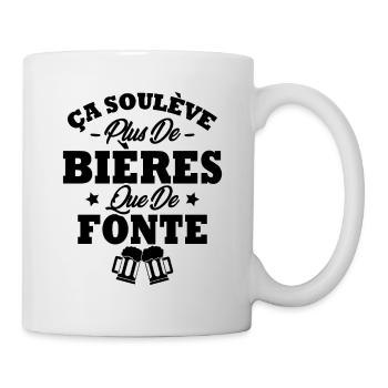 Ça soulève plus de bières que de fonte - Mug blanc - blanc - Droite