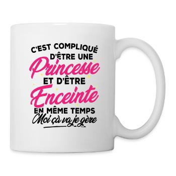 Une Princesse et Enceinte - Mug blanc - blanc - Droite