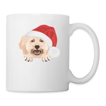 Pudel Frohe Weihnachten - Tasse - Weiß - Rechts