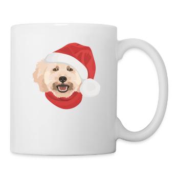 Pudel Frohe Weihnachten - Tasse - Weiß - Rechts