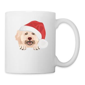 Pudel Frohe Weihnachten - Tasse - Weiß - Rechts
