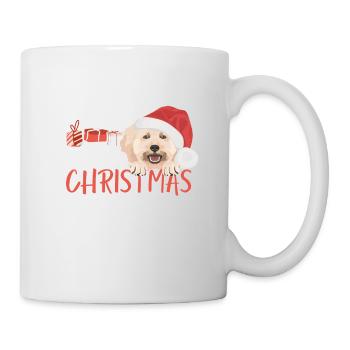 Pudel Frohe Weihnachten - Tasse - Weiß - Rechts