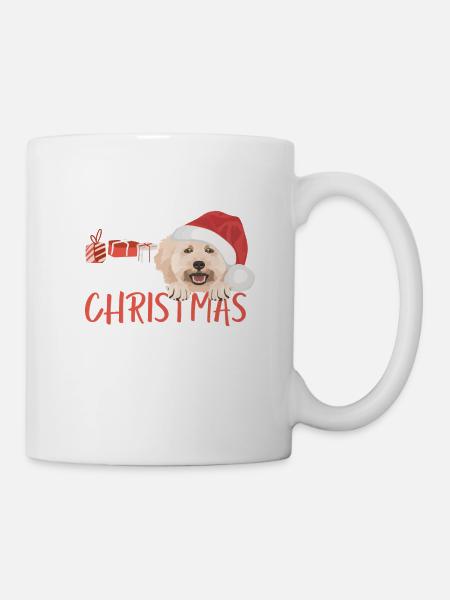 Poodle Merry Christmas - Mug - white