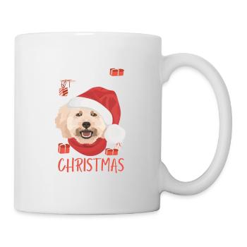 Pudel Frohe Weihnachten - Tasse - Weiß - Rechts