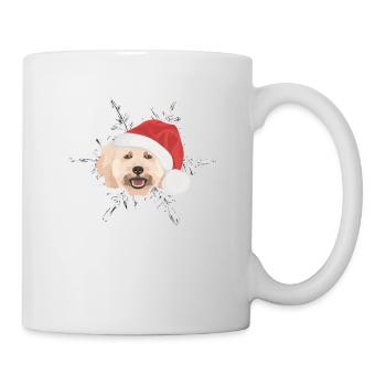 Pudel Frohe Weihnachten - Tasse - Weiß - Rechts