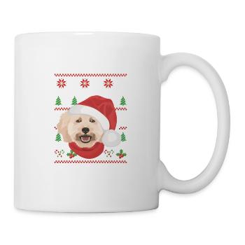 Pudel Frohe Weihnachten - Tasse - Weiß - Rechts