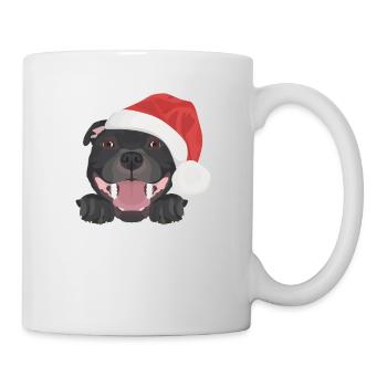 Staffordshire Bull Terrier Joyeux Noël - Mug blanc - blanc - Droite