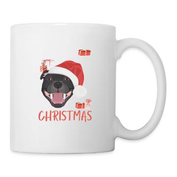 Staffordshire Bull Terrier Joyeux Noël - Mug blanc - blanc - Droite